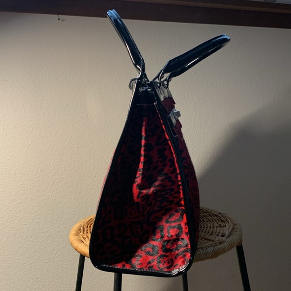 White House Black Market pony hair, red and black “animal print”, - Picture 3 of 8